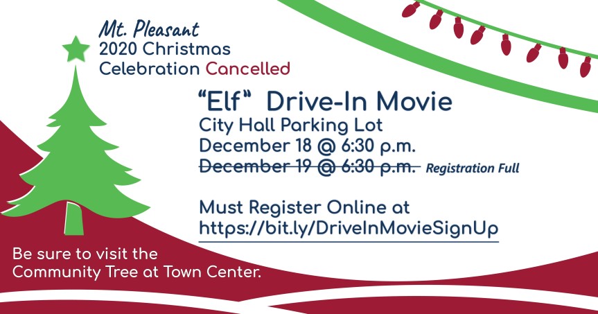 Mt. Pleasant Christmas Celebration Cancelled (Updated 11/20 and 11/24/2020)