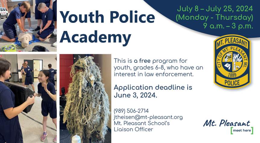 Mt. Pleasant Youth Police Academy Accepting Applications
